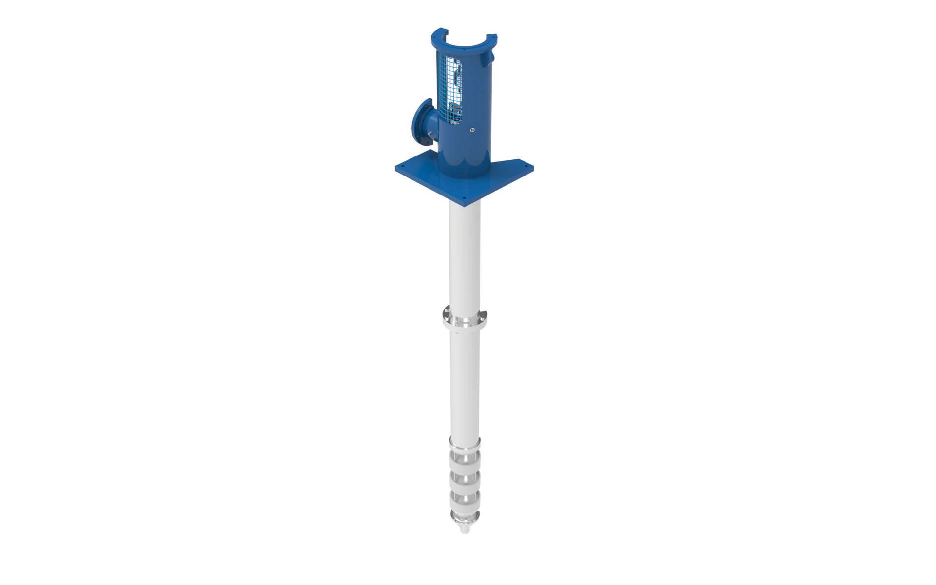 FLOWAY® VTSP VERTICAL TURBINE SOLIDS PUMP back angled view