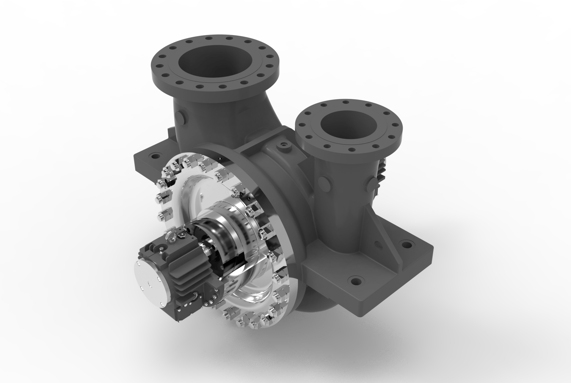 GABBIONETA PUMPS® DSA BB2 TYPE API 610 CENTRIFUGAL PUMP left angled view