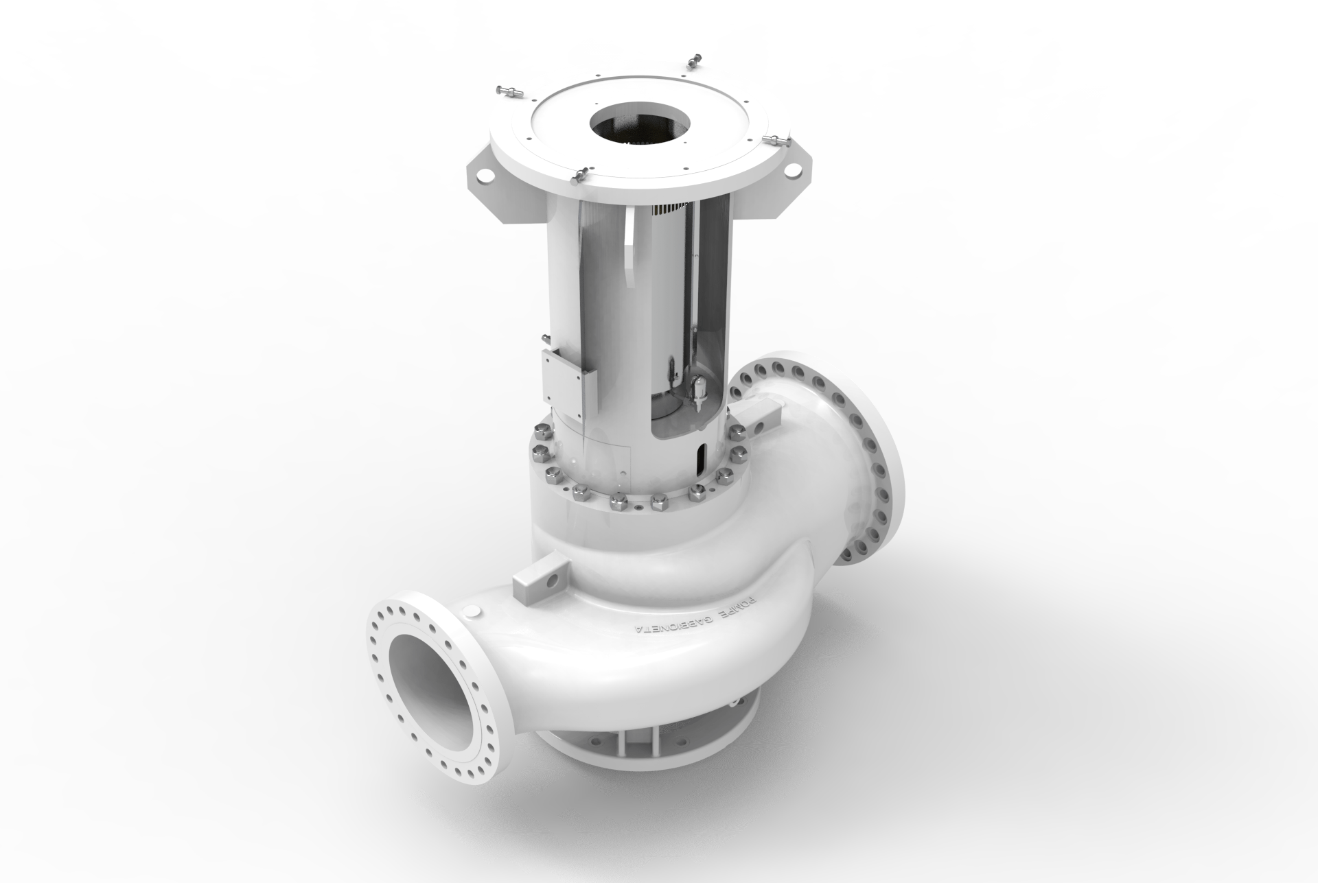 GABBIONETA PUMPS® DSIL OH3 TYPE API 610 CENTRIFUGAL PUMP left angled view