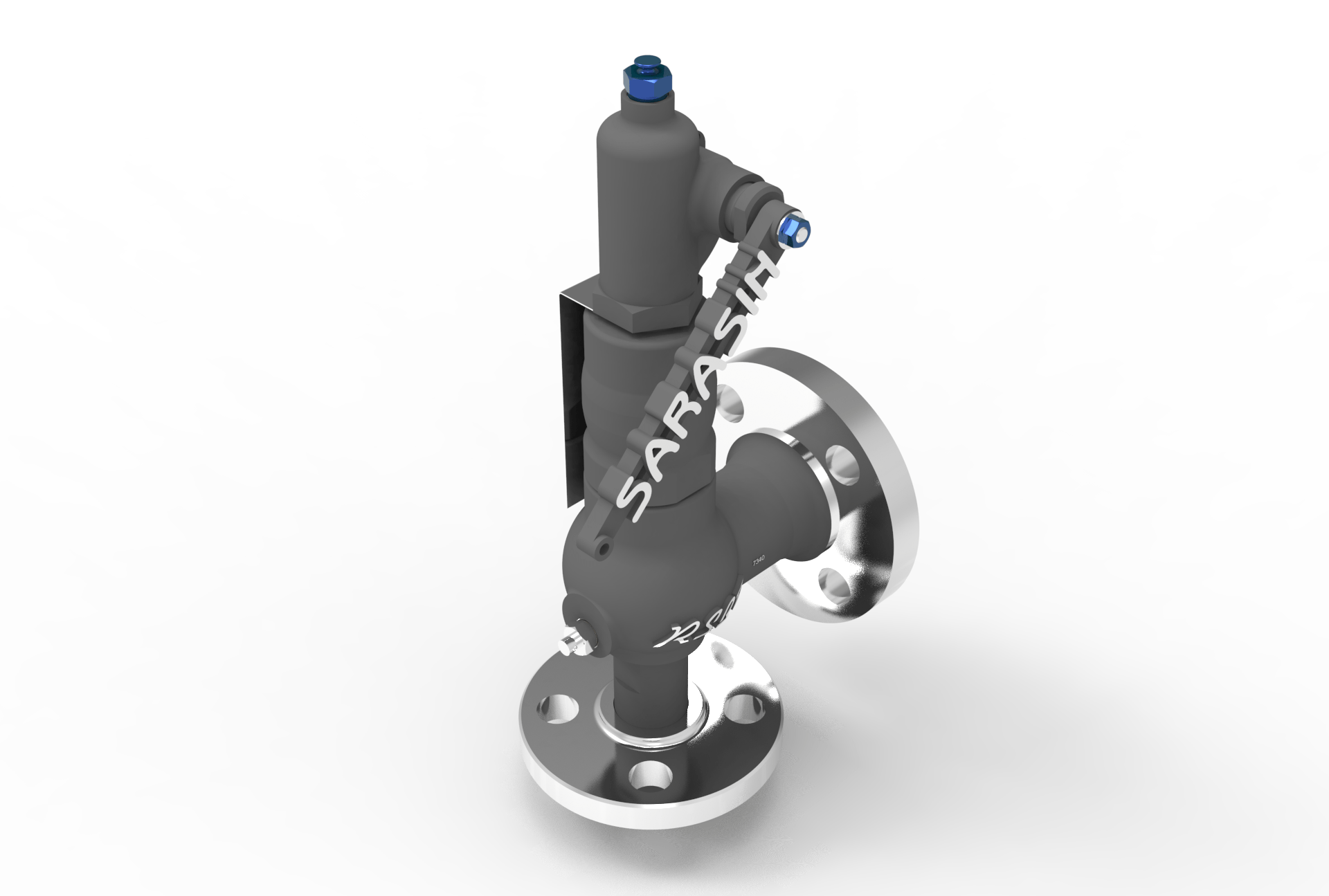 SARASIN-RSBD® 9 SERIES PRESSURE RELIEF VALVE right angled back view