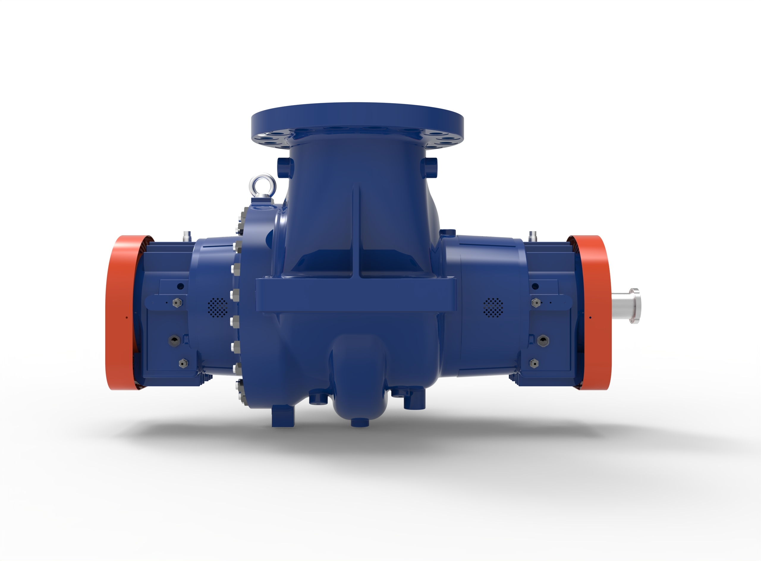 Front view of a Termomeccanica Pompe DP BB2 TYPE API 610 Centrifugal Pump manufactured by Trillium Flow Technologies