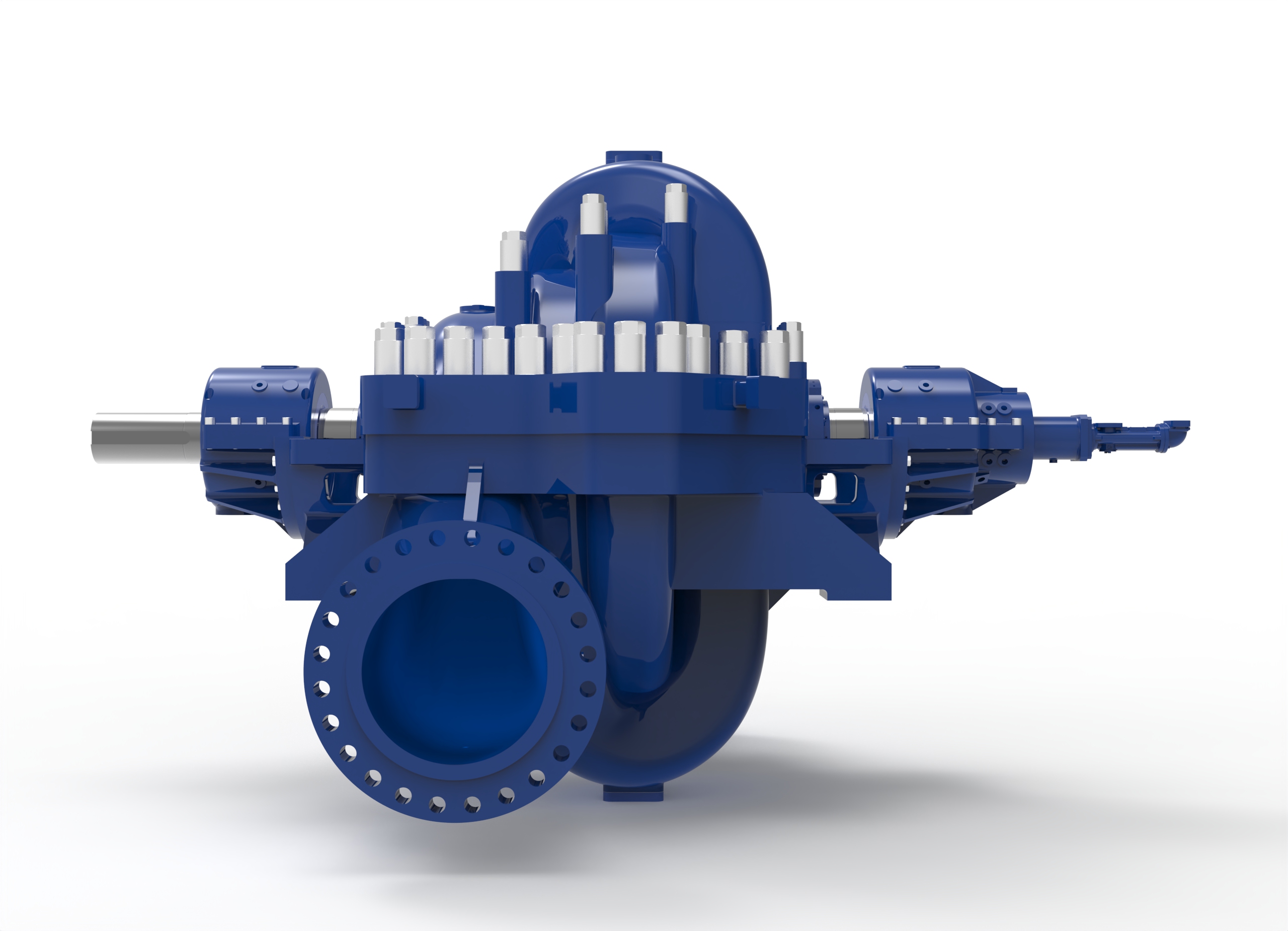 Front view of a Termomeccanica Pompe D2 & D2D & DD2D BB1 TYPE API 610 Centrifugal Pump manufactured by Trillium Flow Technologies