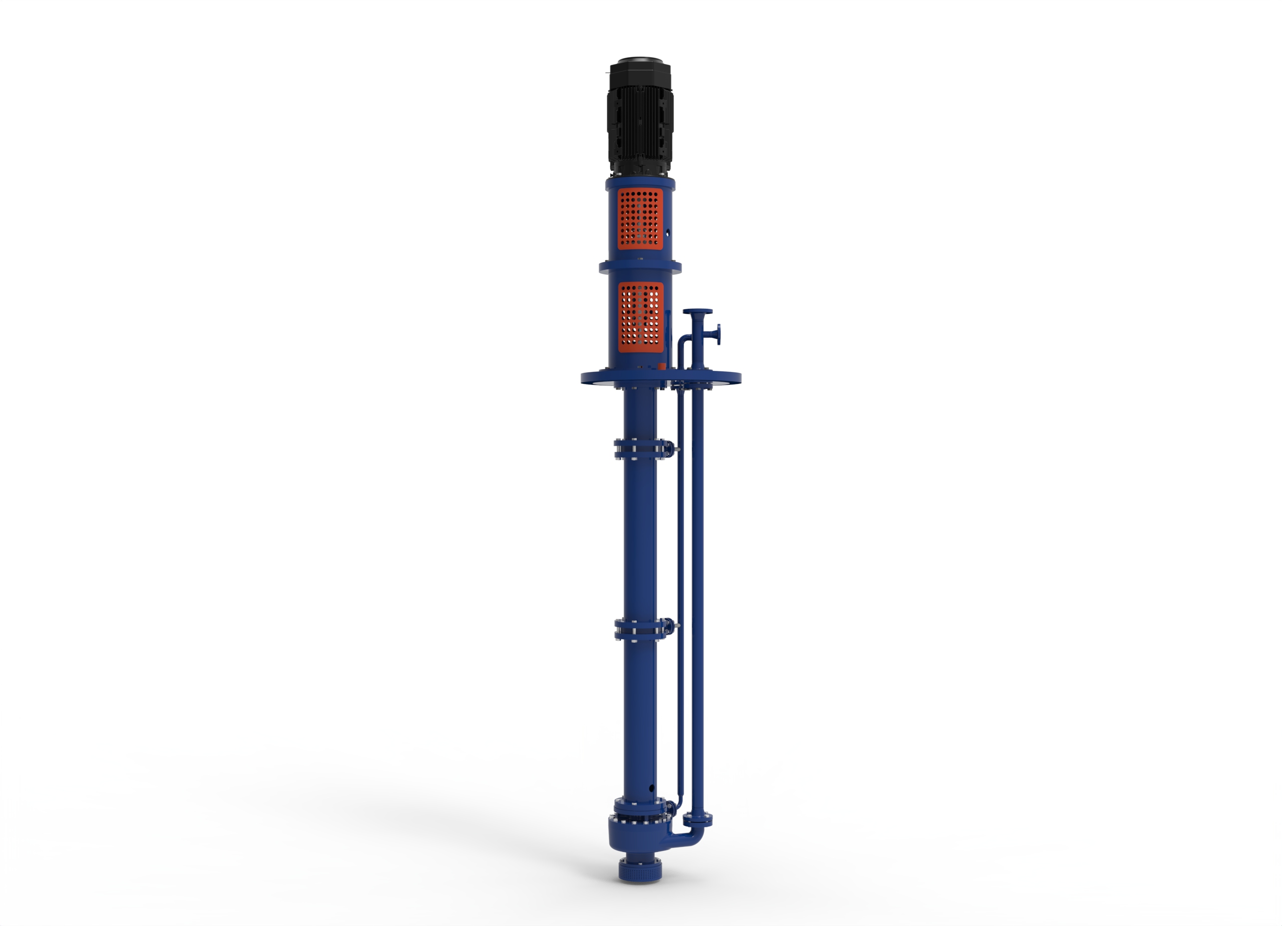 Front view of a Termomeccanica Pompe CPPL VS4 TYPE API 610 Centrifugal Pump manufactured by Trillium Flow Technologies