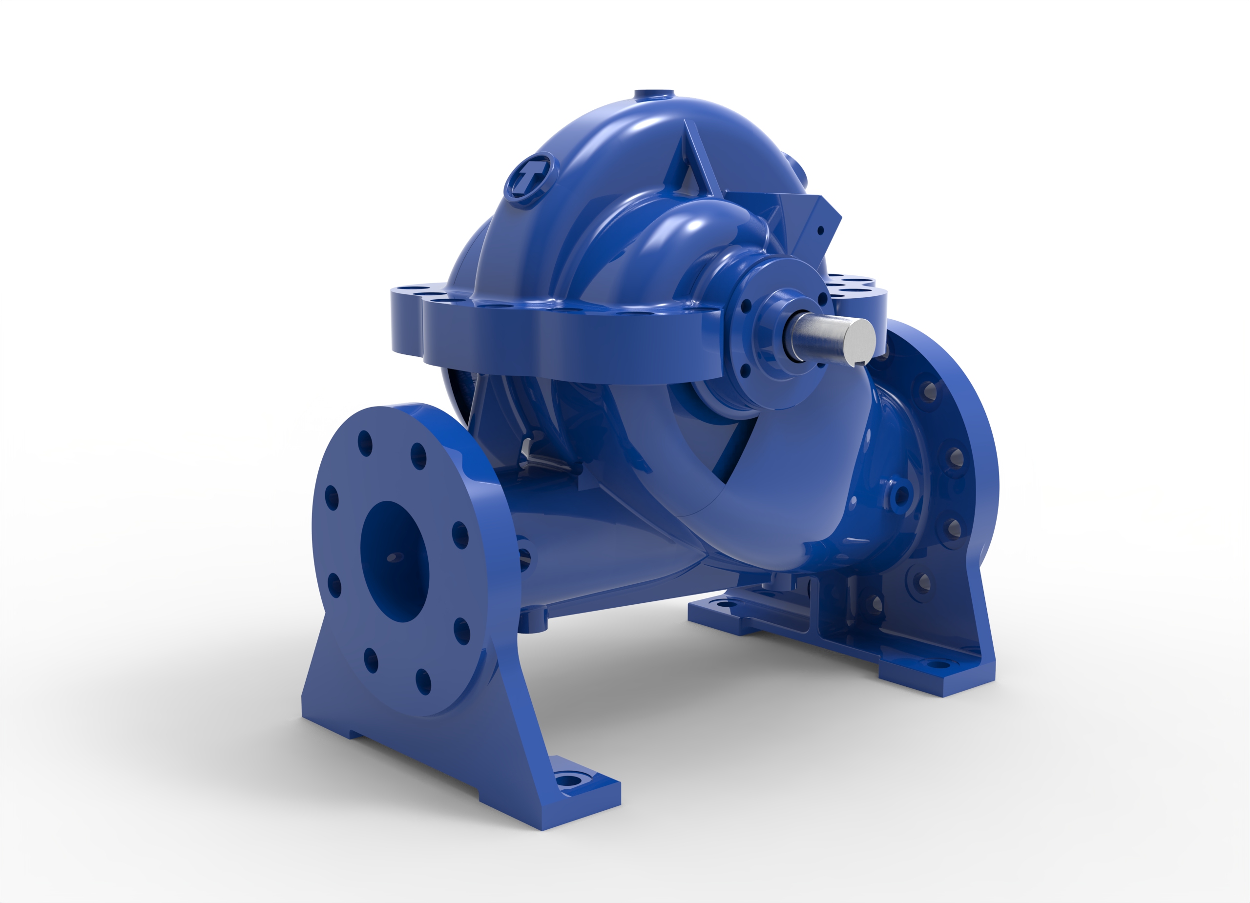 Angled back right side view of a Termomeccanica Pompe HSS Patented Centrifugal Pump manufactured by Trillium Flow Technologies