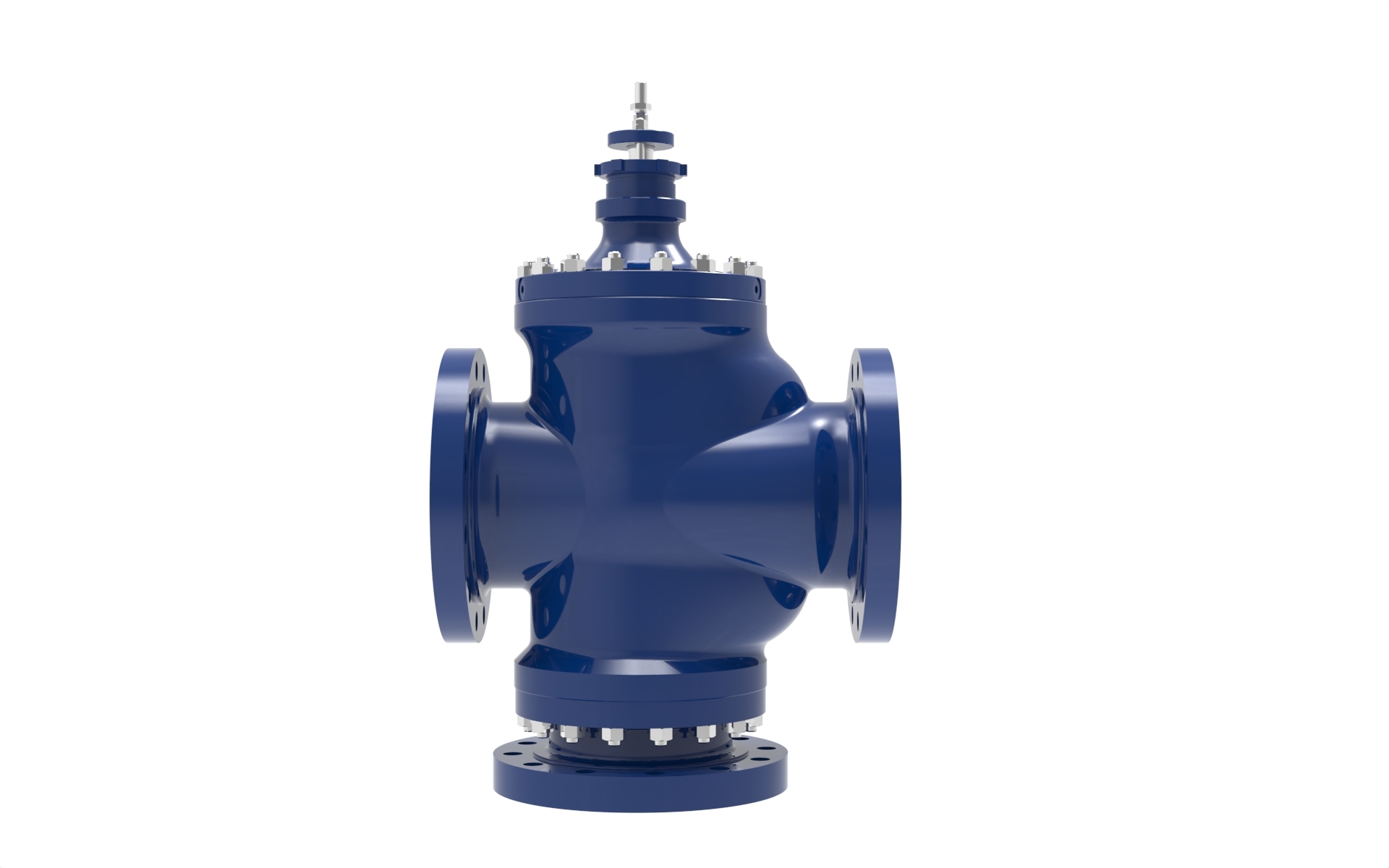 Right side view of a Blakeborough BV831 Three Way Valve manufactured by Trillium Flow Technologies